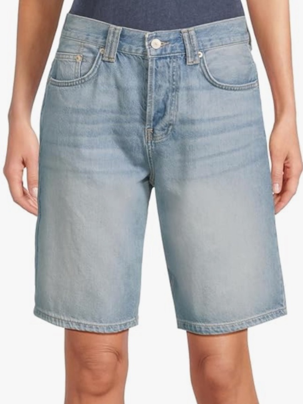 We The Free People 29 Shorts Montana in Cowgirl Blues Jorts Bermuda 100% Cotton